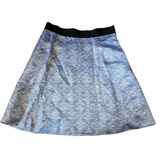 NARCISCO Rodriguez Brocade Skirt Gold Blue Black 6 Elegant  Pockets T11 - Picture 2 of 6